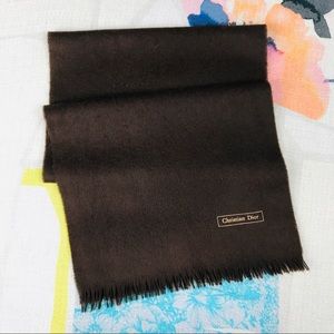 Christian Dior Men's Brown rectangle scarf wool